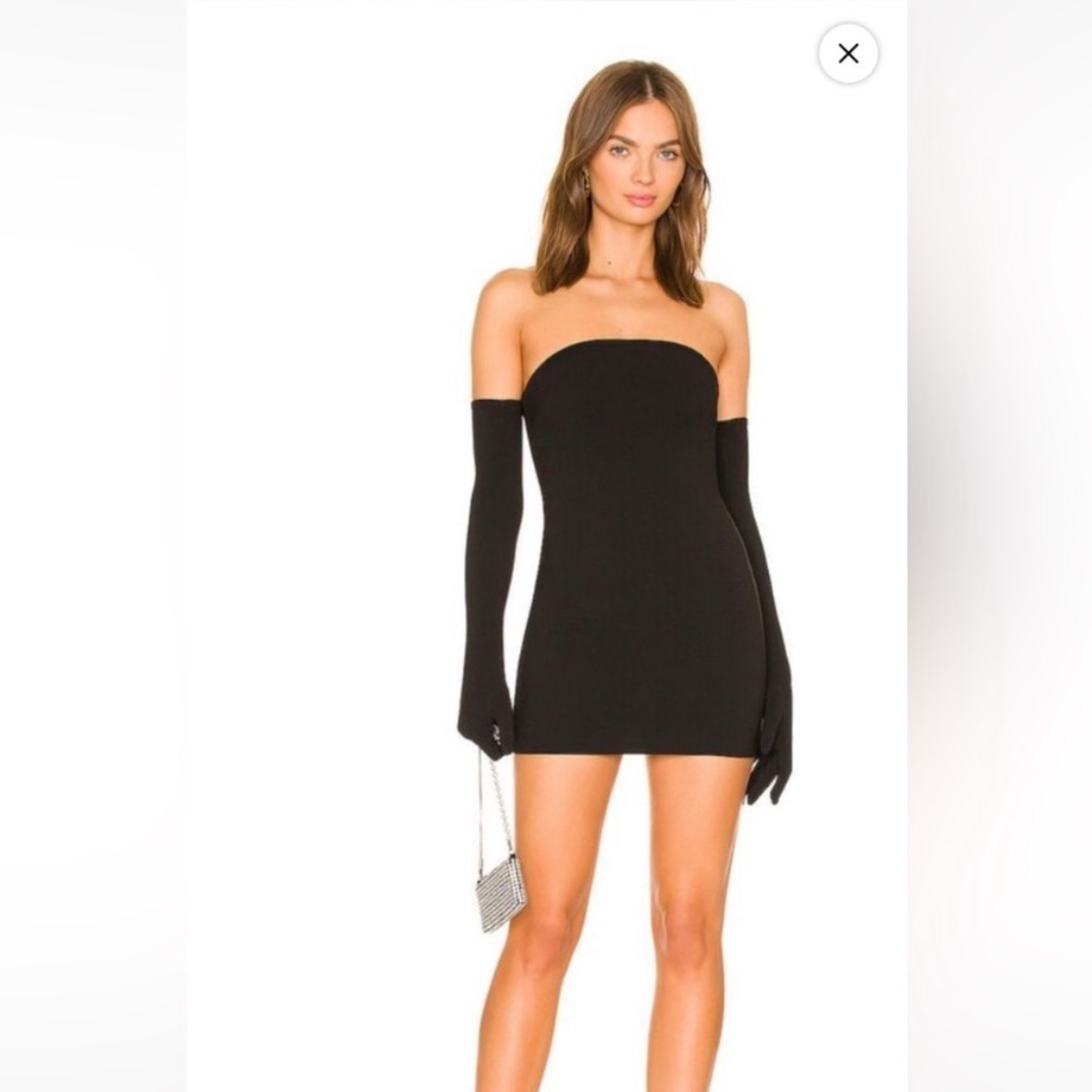 Superdown isabel strapless mini dress black small